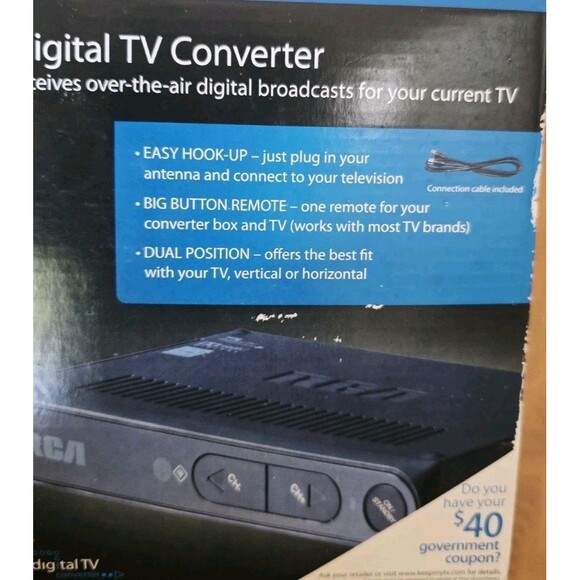 RCA Digital TV Converter DTA800 For Analog TV and Remote New Open Box DTA800 - Picture 2 of 6